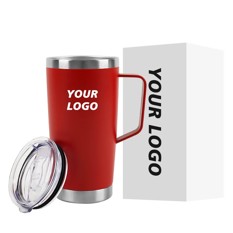 Magnetic Lid 20Oz Stainless Steel Tumbler Thermos Water Cup Minimalist Coffee Mug Insulated Coolers Coffee Tumblers With Handle