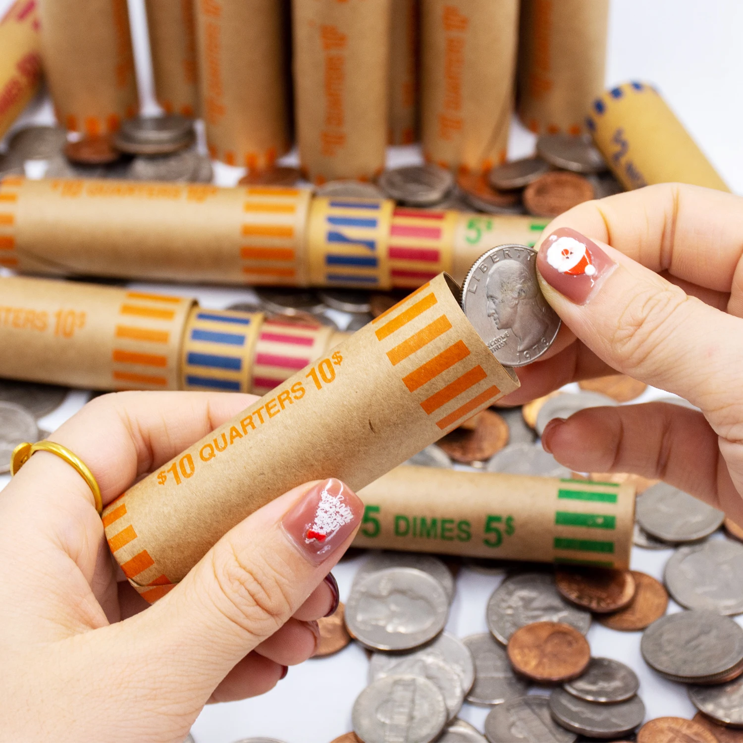 ABA Color Preformed Coin Wrappers Rolls: Preformed Tubular Cartridge Wrappers, Make Coin Management Simple and Efficient.