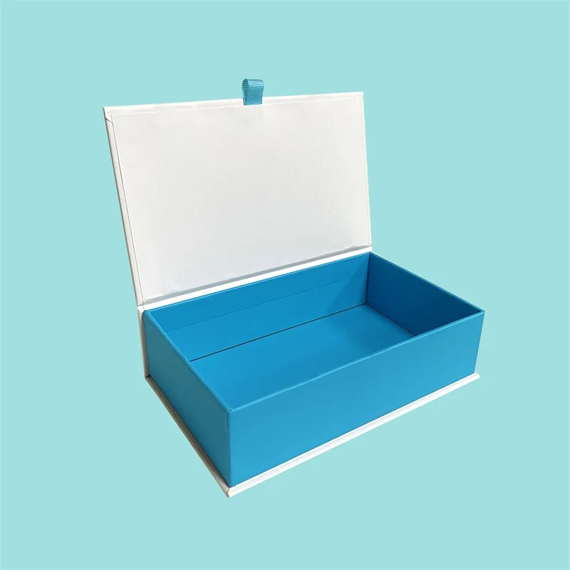 Magnetic flip hard cardboard gift box book shaped box customized recyclable handmade packaging box