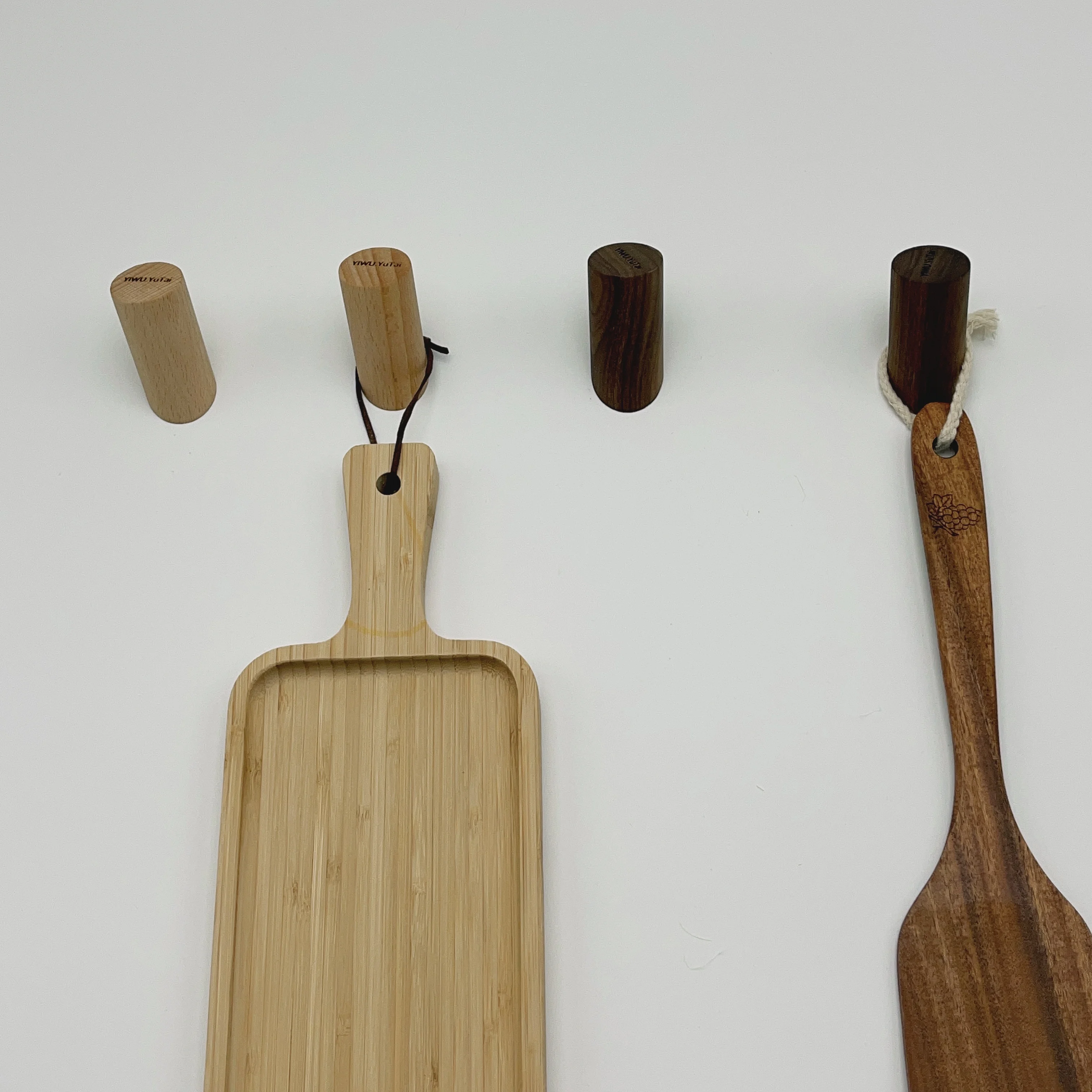Wholesale Custom Cylindrical Wooden Wall Hooks,Wood wall Hook for Hanging Hats, Keys, Bags, Clothes