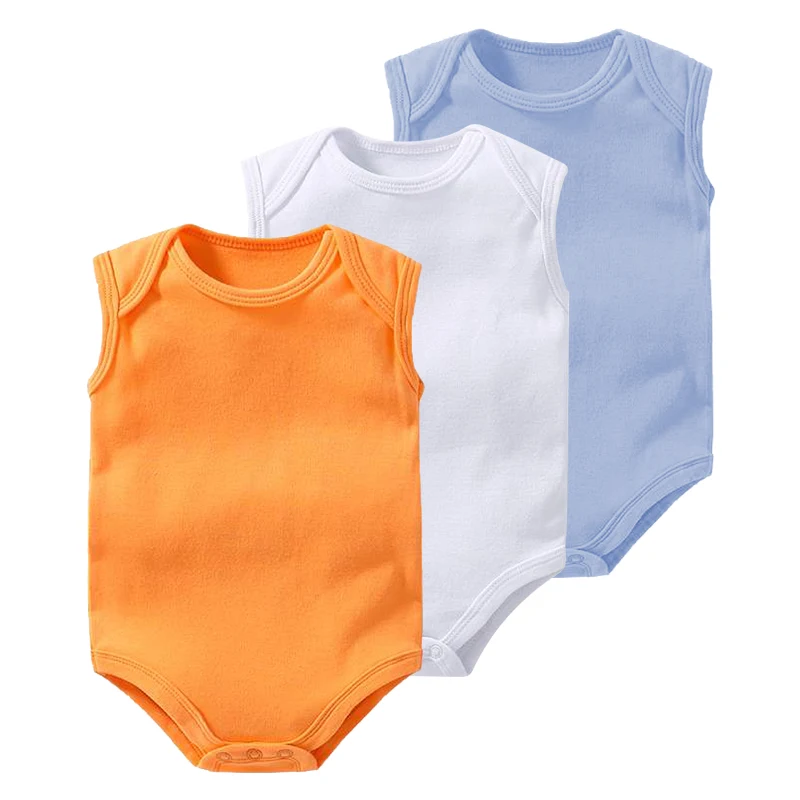 
Newborn Baby Girls Summer Clothes Sleeveless Romper Unisex Baby Cotton Sleeveless Bodysuits 