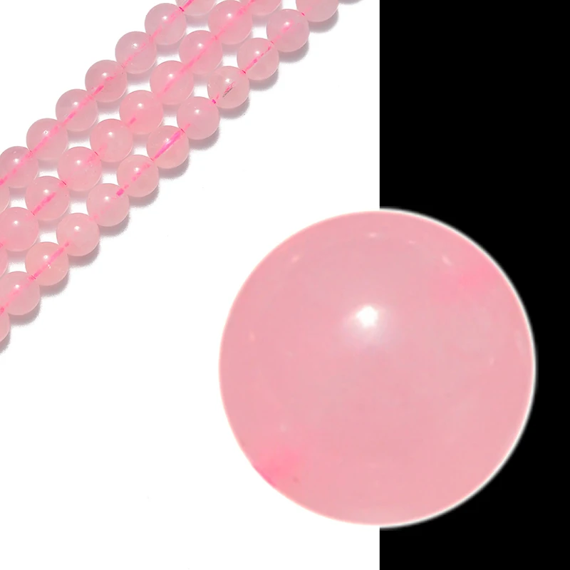 High quality natural stone 8mm Round Pink Stone loose bead DIY jewelry accessories