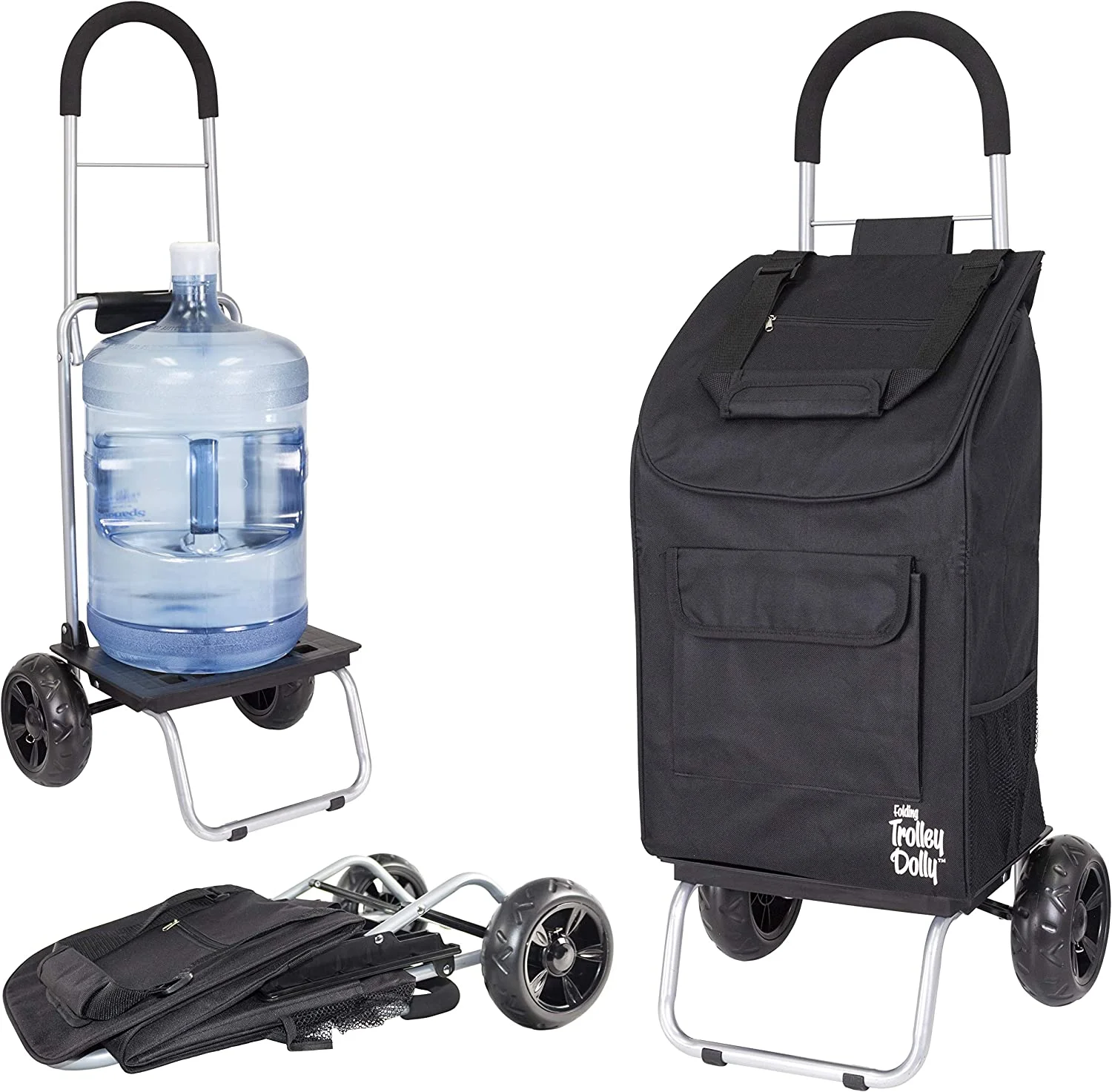 Wholesale Metal Supermarket Trolley Wheels Reusable Waterproof Nylon Foldable Shopping Trolley Cart Bag For Grocery