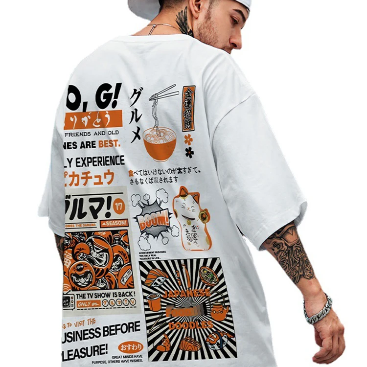 Factory Direct Unisex Street Wear Loose Multi-color Short Sleeve Black T-shirt for Men 100 Cotton Graphic Sublimation Man Tshirt