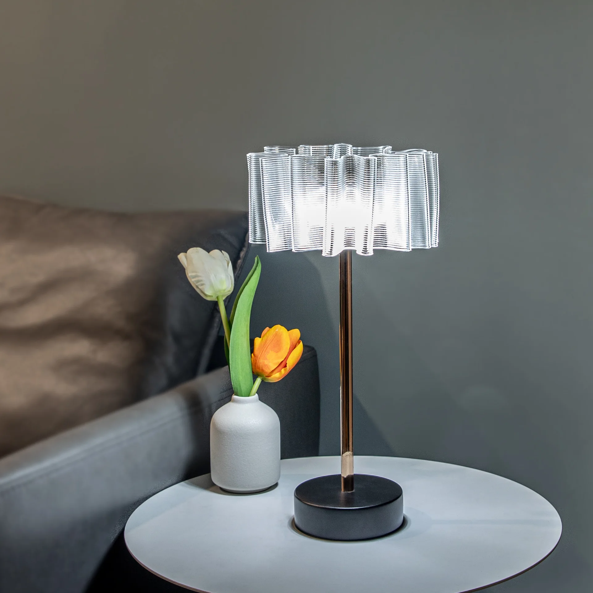 Modern Luxury LED crystal Water Ripple metal bedroom bedside home decor Hotel romantic decorative night table desk light lamp