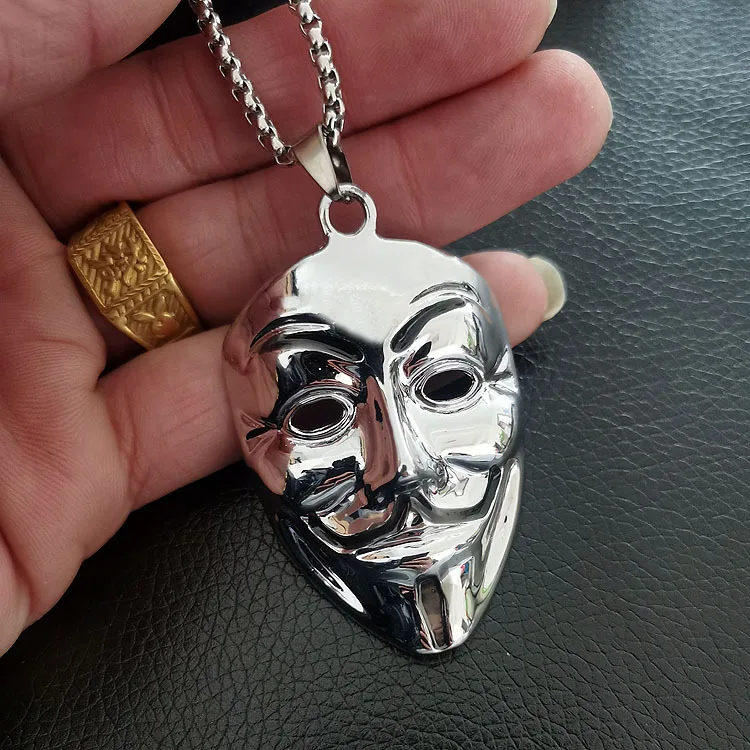 V-Vendor  Pendant Stainless Steel Link Chain Personalized Hip Hop Necklace