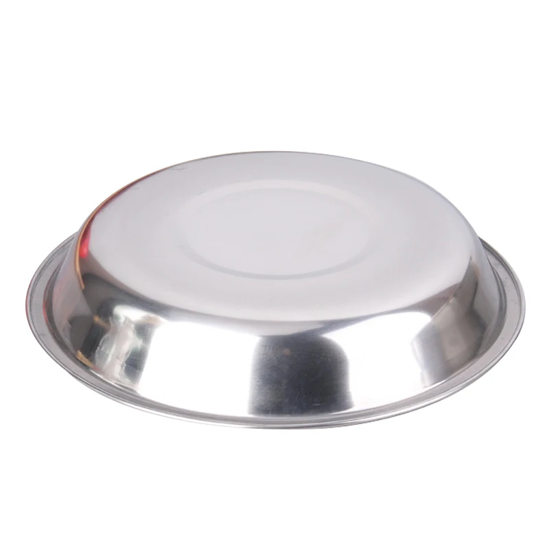 Custom Stainless Steel Dinner Plates For Kitchen Metal Round Food Dish For Storage Vegetables