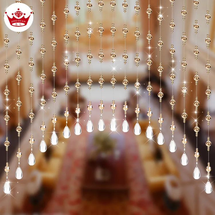 
Hot Selling New Design Decorative Clear Crystal Beaded String Curtain For Window Curtain 