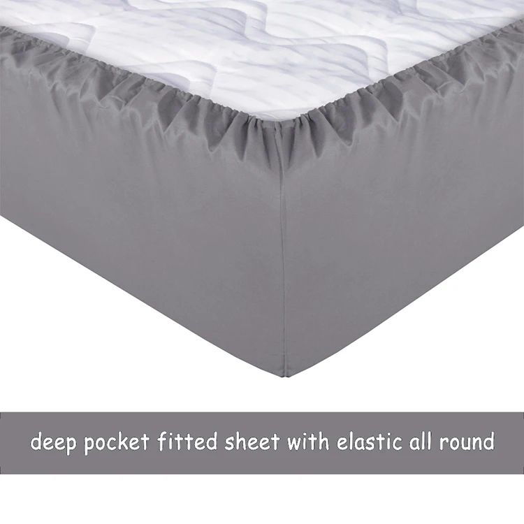 Sheets for Beds Bedding Set Microfiber Bed Sheet Set Custom 4 Piece 100% Polyester Solid Soft Cover Bed