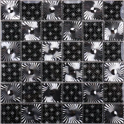 Luxury golden glazed stainless steel flower glass mosaic tile for hotel