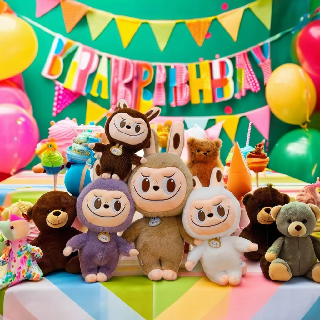 Labubu POP MARTed Soft Stuffed Bear Plush Doll 2024 New Kids Birthday Gifts Plush Toys by POP MARTed