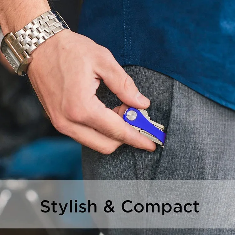 The new design can be customized logo expandable metal key chain Smart key organizer storage box