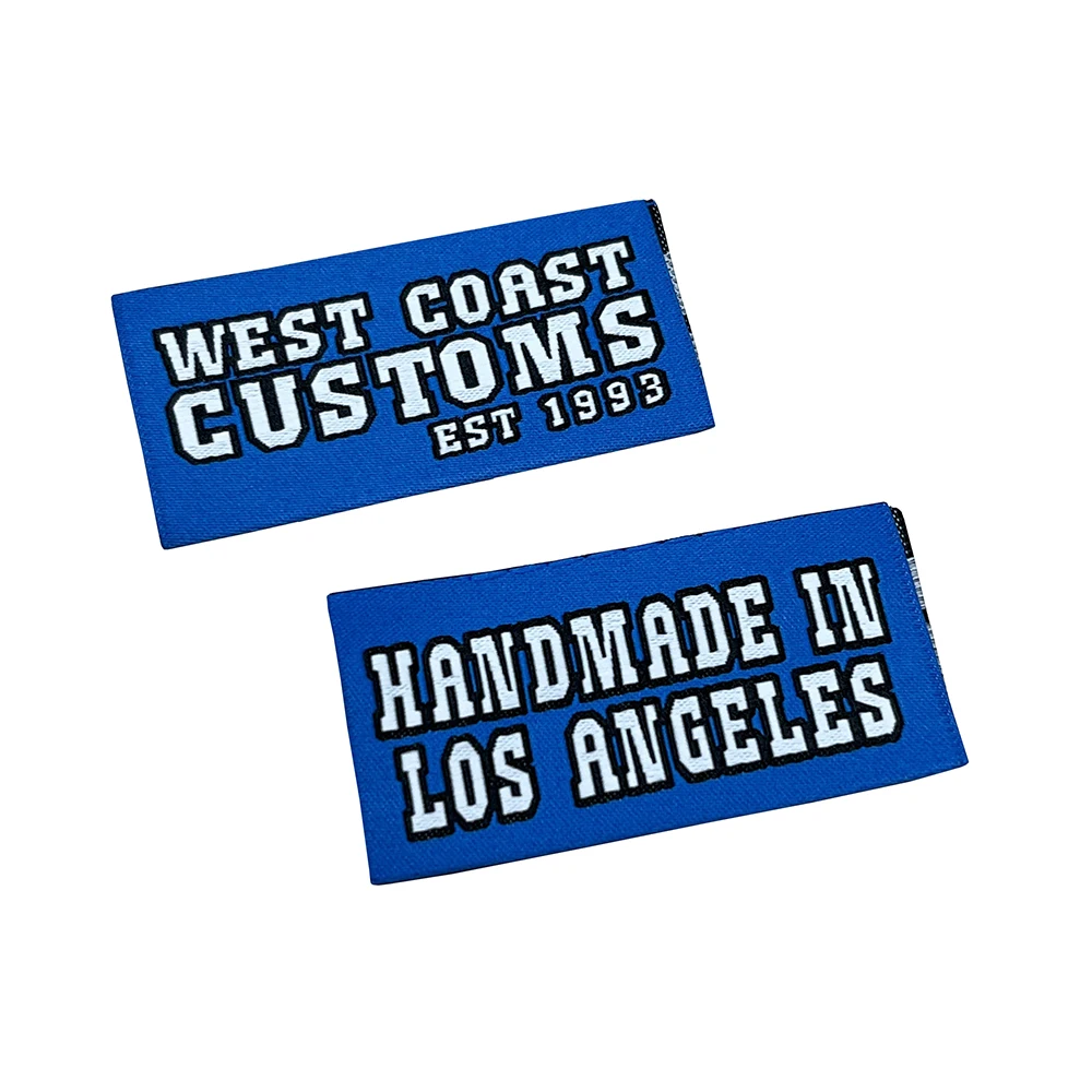 Custom LOGO Brand Name Cloth Tags Garment Neck Fabric Satin Labels Sew On Damask Woven Labels For Clothing