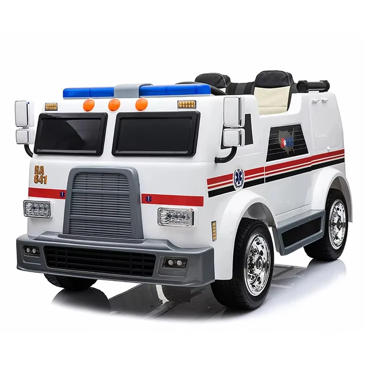 12V Big fire truck Electric Ride-On Car for 1-8 Years Old Powerful Remote Control Toy with Small Plastic 4 Wheels motors car