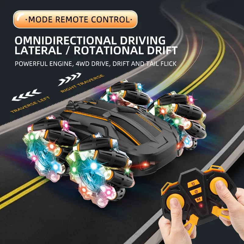 Light Horizontal Double-sided Racing Charging Climbing Children Toy Rc Off-road Electric Drift Remote Control Stunt Car