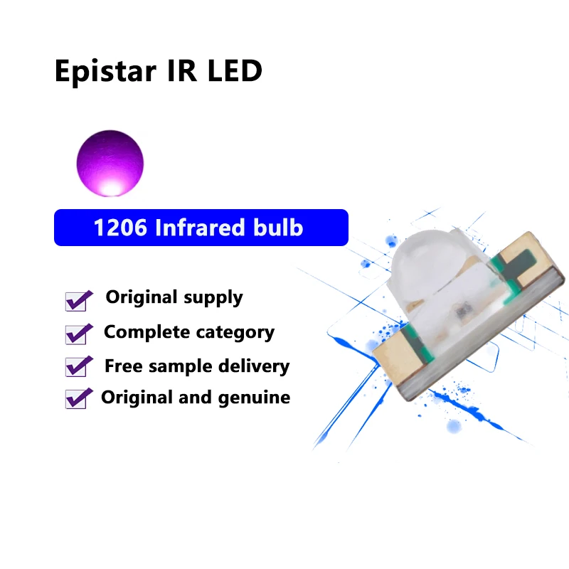 Лидер продаж светодиодный чип 1206 SMD от производителя Шэньчжэня 0 1 Вт Инфракрасная подсветка красного белого пурпурного синего желтого цветов