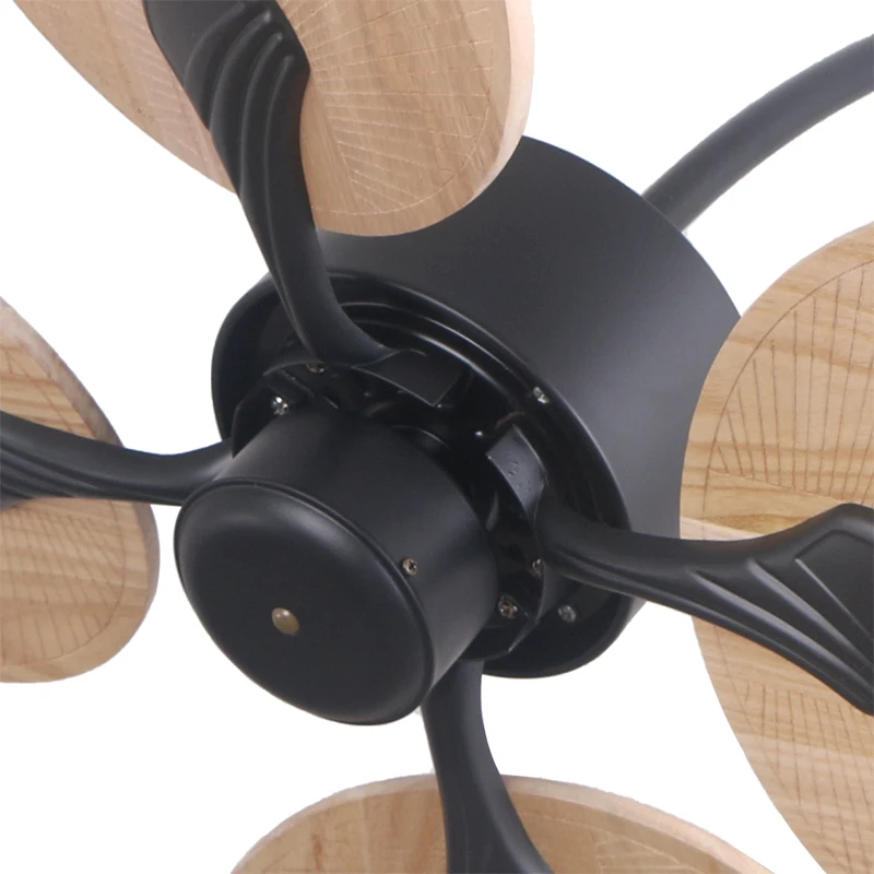 Luxury palm leaf design wall fan 4 pcs solid wooden blades fan energy saving ceiling fan with remote control