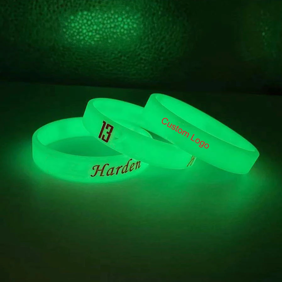 Custom Made Wristbands For Events Custom Rubber Wristband Bracelet Set Rubber Bracelet Luminous Glowing Glow Silicone Bracelet