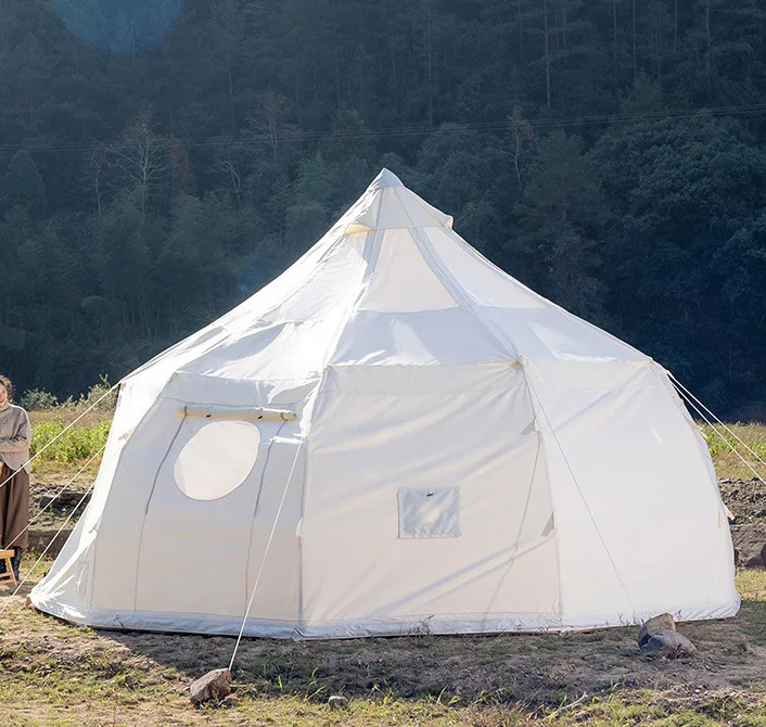 Outdoor Luxury Waterproof Large Room Canvas Star Pumpkin Type Family Bell Tent For Camping