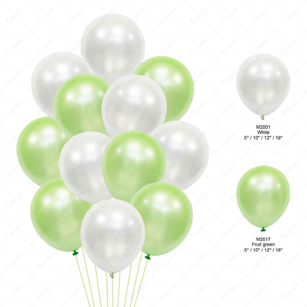 Party Globos 12 inch Pearlescent Latex Fruit Green Balloon Pastel Metallic Pearl White Balloon Decoration Globos Latex Balloons