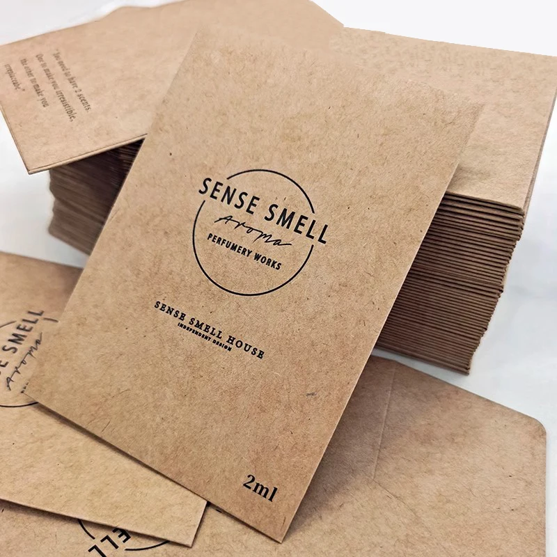 In Stock Hotel Key Card Envelope Credit Card Kraft Paper Box 2.8x3.9 inch Custom Logo Gift Card