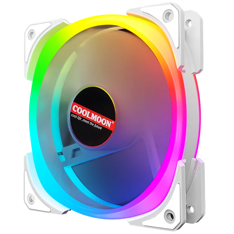 COOLMOON CM-D3 3an pack  120mm white  pc cooling fan  3 rgb fan +Controller Quiet computer case fan