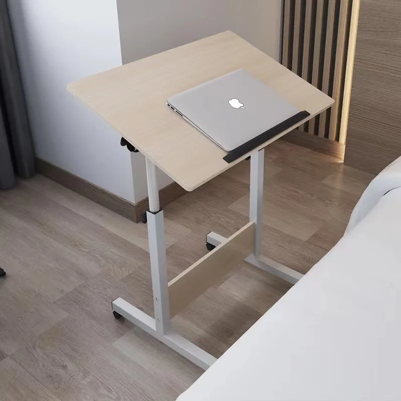 Rolling Laptop Table Overbed Table with Wheels Mobile Couch Snack Side Table with Tiltable Drawing Board