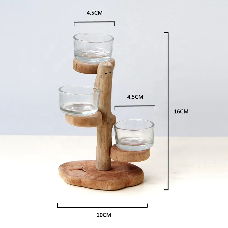 
New design vintage wooden candle stand holders for wedding home decoration 