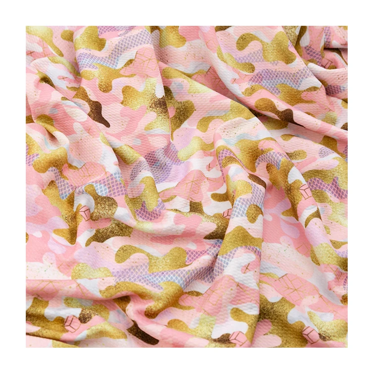 No MOQ Wholesale Good Price Custom Polyester 100D Digital Printing Soft Knit Stretch Fabric