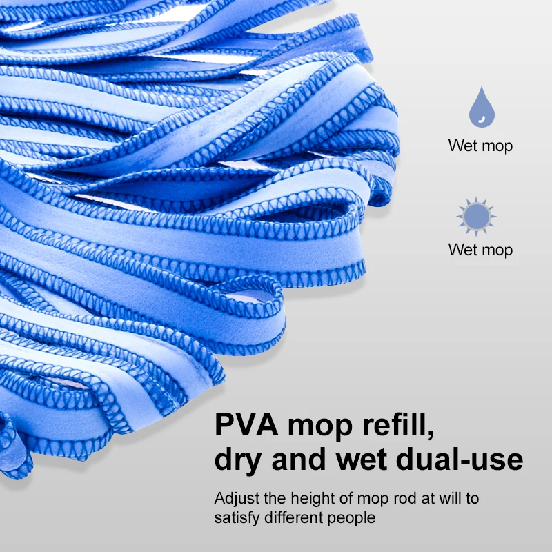 Floor Mop Hand Free 360 Magic Twist Mop With Microfiber Mop Refill And Stainless Steel Pole