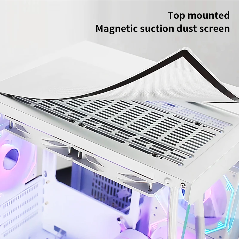 SNOWMAN Mid Tower Gaming PC Case Side Tempered Glass M-ATX ITX  Computer Case Supports To Top 240 Water Cooling With USB2.0 Port