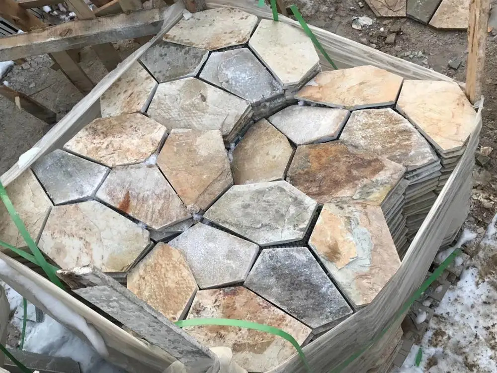 China Supply Variety Shape Different Color Random Natural Slate Paving Stone