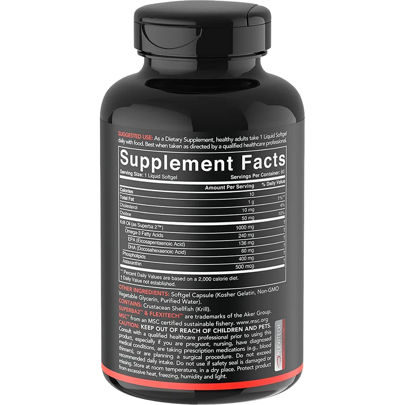 OEM Antarctic Krill масло 1000 мг с Omega-3s EPA & DHA + астаксантин | IKOS Non-GMO Проверено-60 Softgels