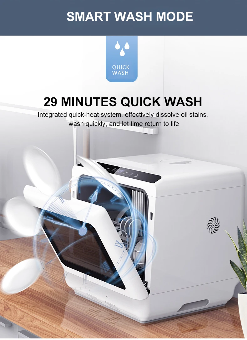Kitchen Appliance Clean Washing Dish Machine Mini Countertop Home Dishwashers Tabletop Dishwasher Portable Washer for Home