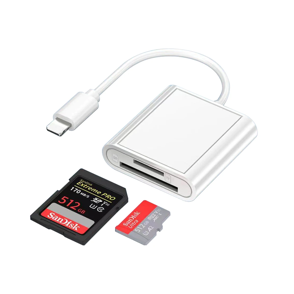 Универсальный 8pin Otg кард-ридер Type-c с двумя слотами памяти Sd Tf Card Reader Разъем адаптер для Iphone