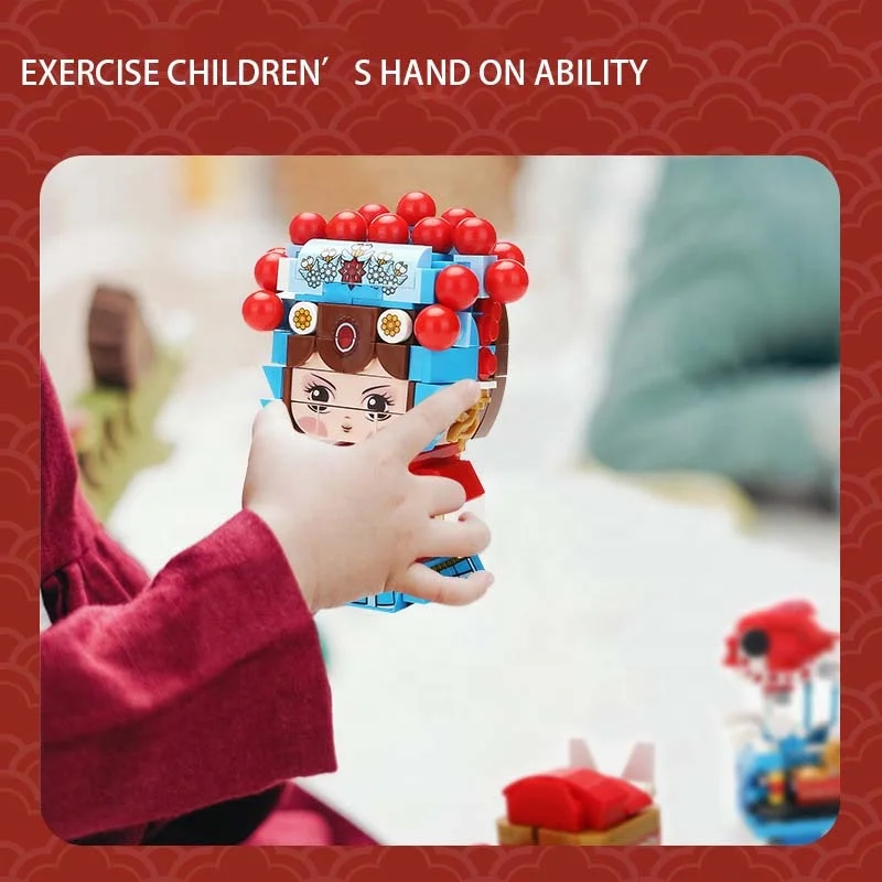 Hot Trending Products Chinese Spring Festival Jubilant Building Blocks Beijing Opera Figure