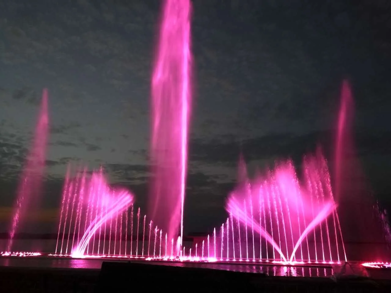 AWS Large Programming Water Fountain Colorful RGB Led Light Musical Floating Fountain Outdoor DMX512