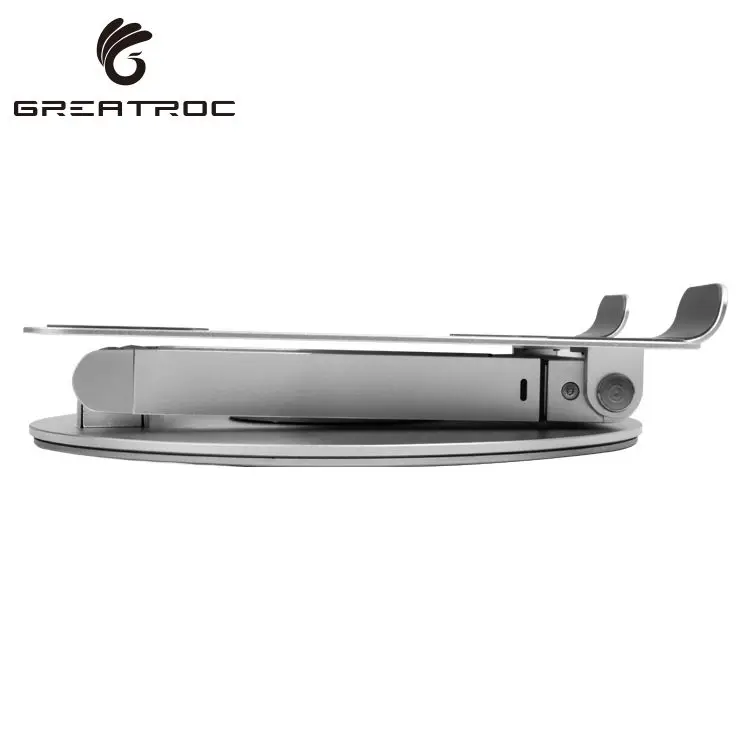 Great Roc OEM/ODM foldable portable laptop rotating notebook stand free height adjustable laptop holder with 360 rotatable base