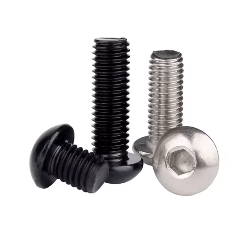 10.9 Grade M3 M4 M5 M6 M10 1/4-20 6-32 8-32 5/16-18 Black oxide round hexagon socket cap bolt button head screw