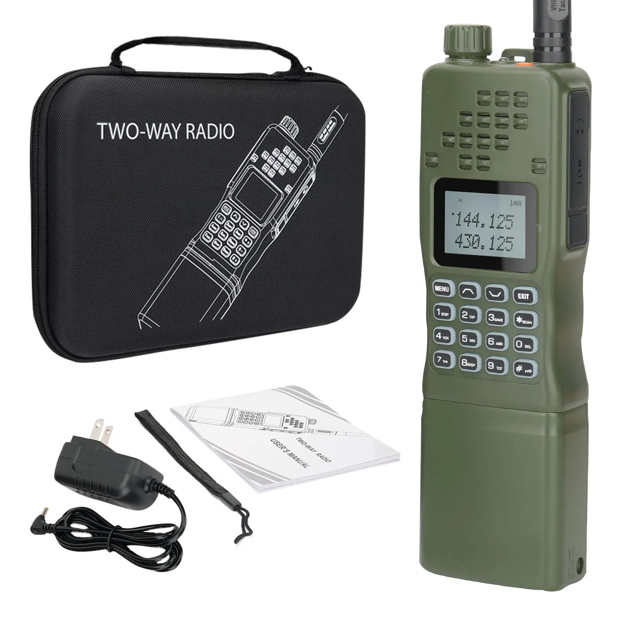 Baofeng AR-152 Walkie Talkie15W High Power  Battery Tactical Game Two way Radio AN /PRC-152 for Hunting with Carrying Case