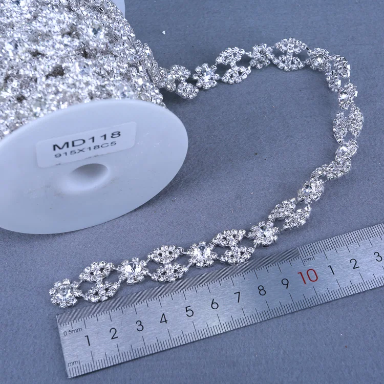 
Bridal Appliques And Trims, Micro Crystal Rhinestone Roll Trim 