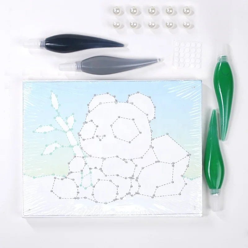 New Arrival  September 2024 DIY Web painting canvas kit 4pk 15ml web paint canvas set with Pearl beads for kids crafts