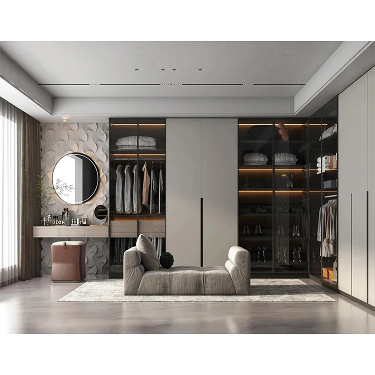 Custom made modern children kids bedroom wardrobe with study computer table bookshelf designs for sale