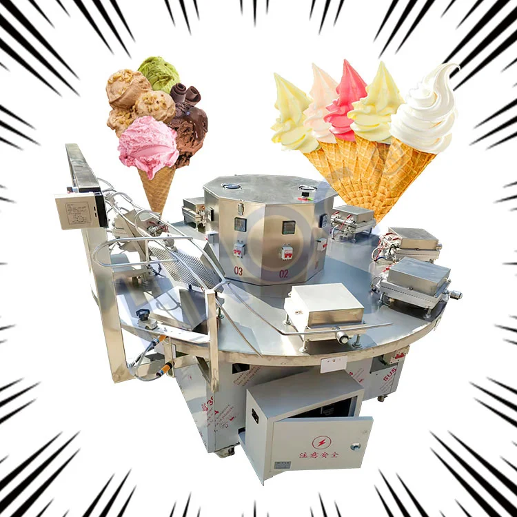 HNOC Commercial Semi Automatic Rolled Sugar Crispy Cone Baking Machine Ice Cream Cone Making Machine