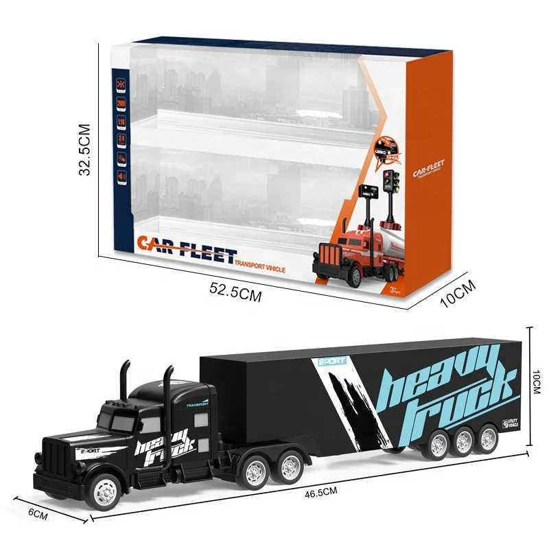 Remote control truck trailer transport vehicle toy 1:16 rc car container trailer toy