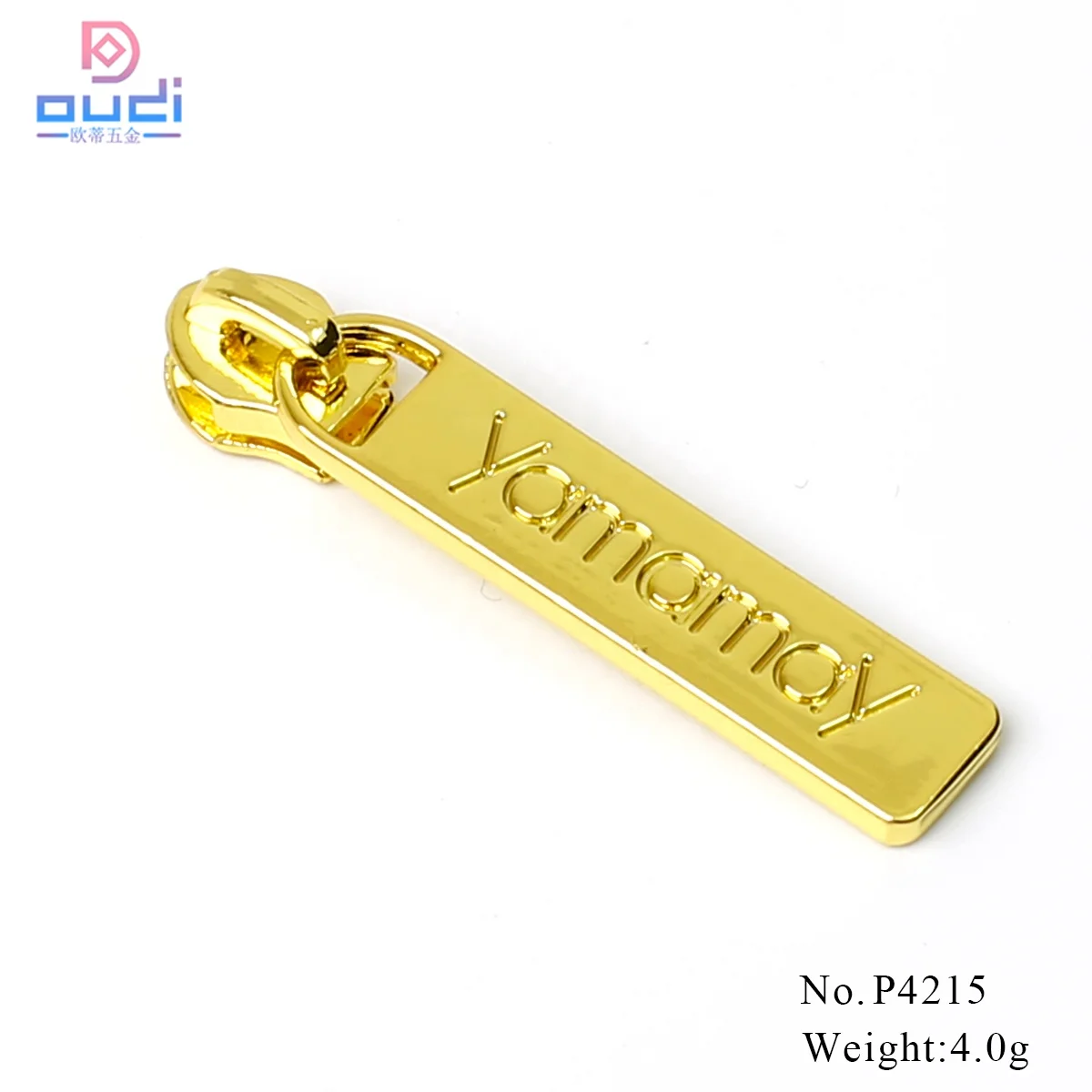 Ladies Bag Accessories Custom Metal Zipper Puller For Bag Engraved Logo Zipper Slider And Puller Set