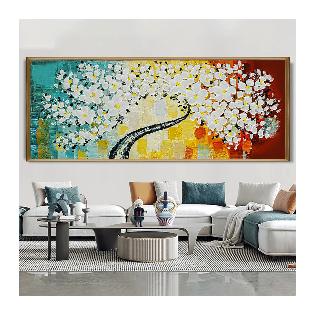 Modern Abstract Flower Oil Painting Textured Wall Art Hand Painted Colorful Canvas Oil Painting Art On Canvas