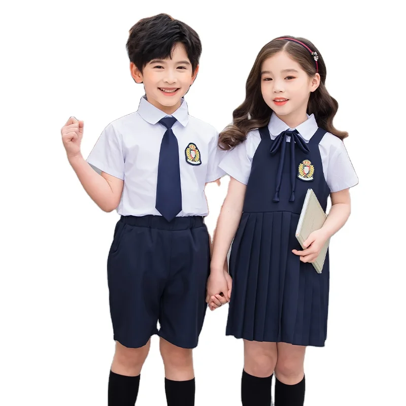 New custom logo OEM  black white kids uniforms school school uniform dressed
