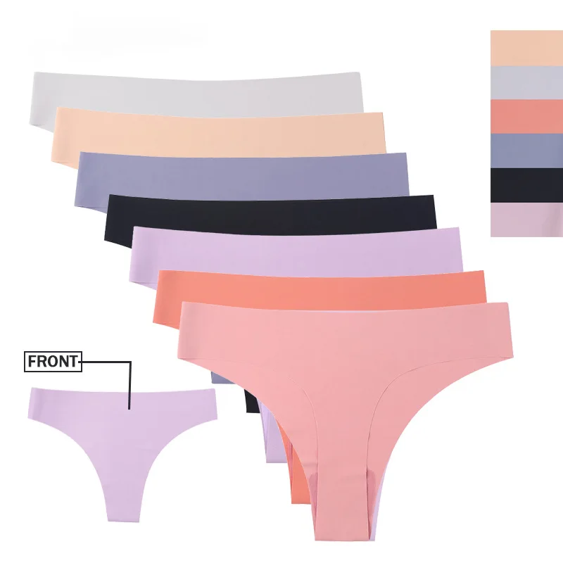 Wholesale New style ice silk seamless underwear for ladies One-piece mid-waist seamless breathable comfortable briefs