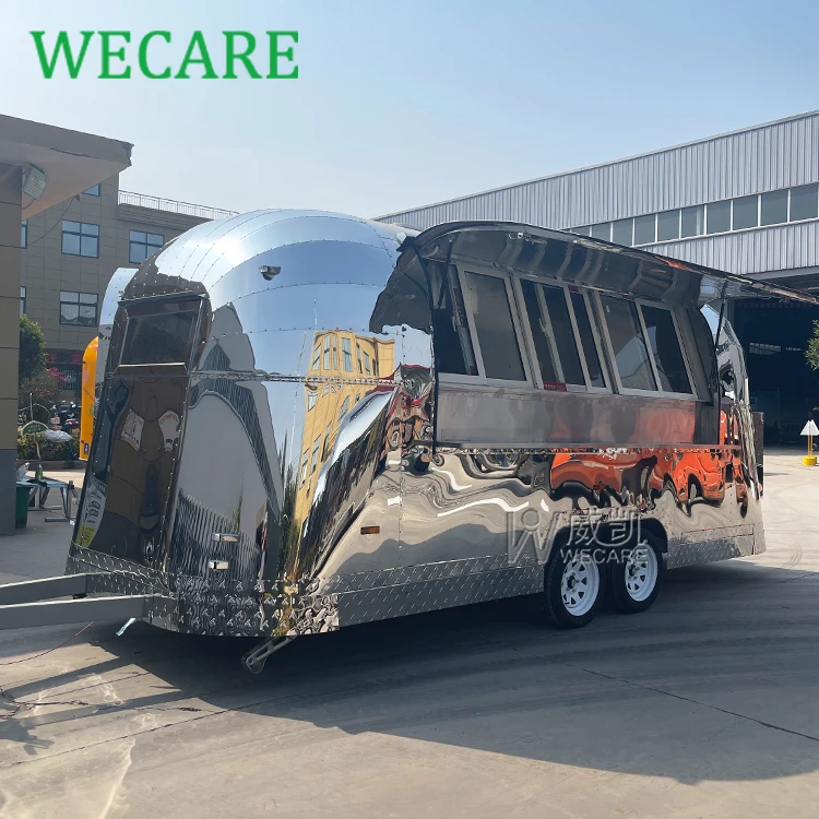 Wecare Mobile Pizza Truck Hotdog Remorque Foodtruck Airstream BBQ Food Carts and Food Trailer with Full Kitchen Equipments